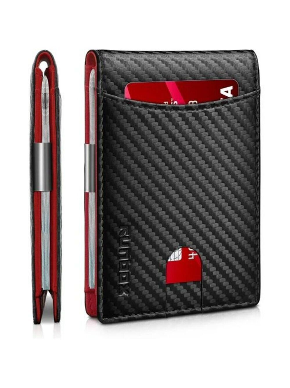 Slim RFID Wallet for Men Leather Bifold Front Pocket Money Clip Card Holder